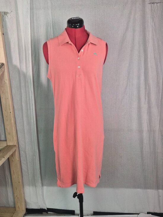 Tommy Bahama Dresses & Skirts - Tommy Bahama Womens Tennis Dress Pink Polo Collar Knit Size M Knee Length G060